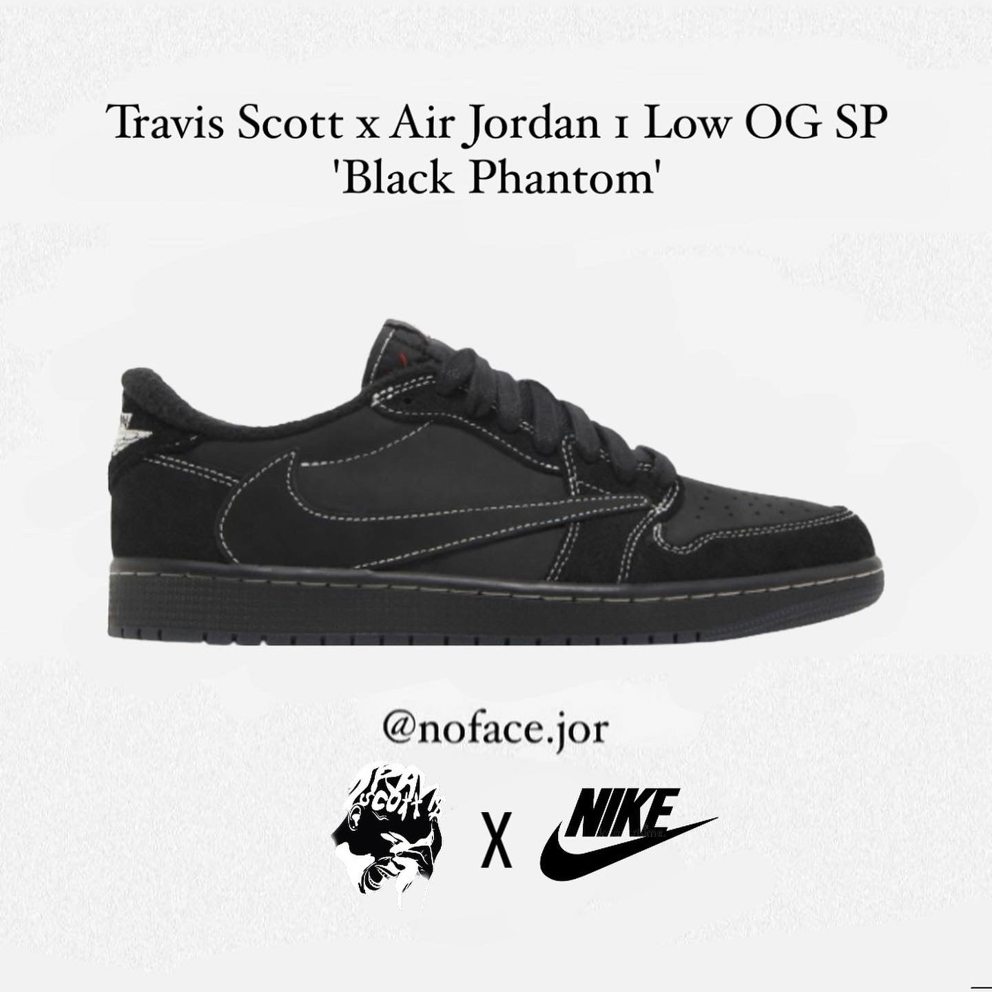 Nike air jordan 1 low black phantom travis scott