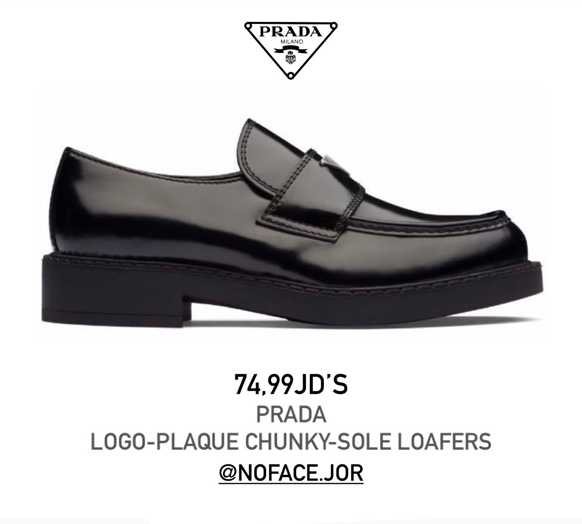 PRADA LOGO-PLAQUE CHUNKY-SOLE LOAFERS