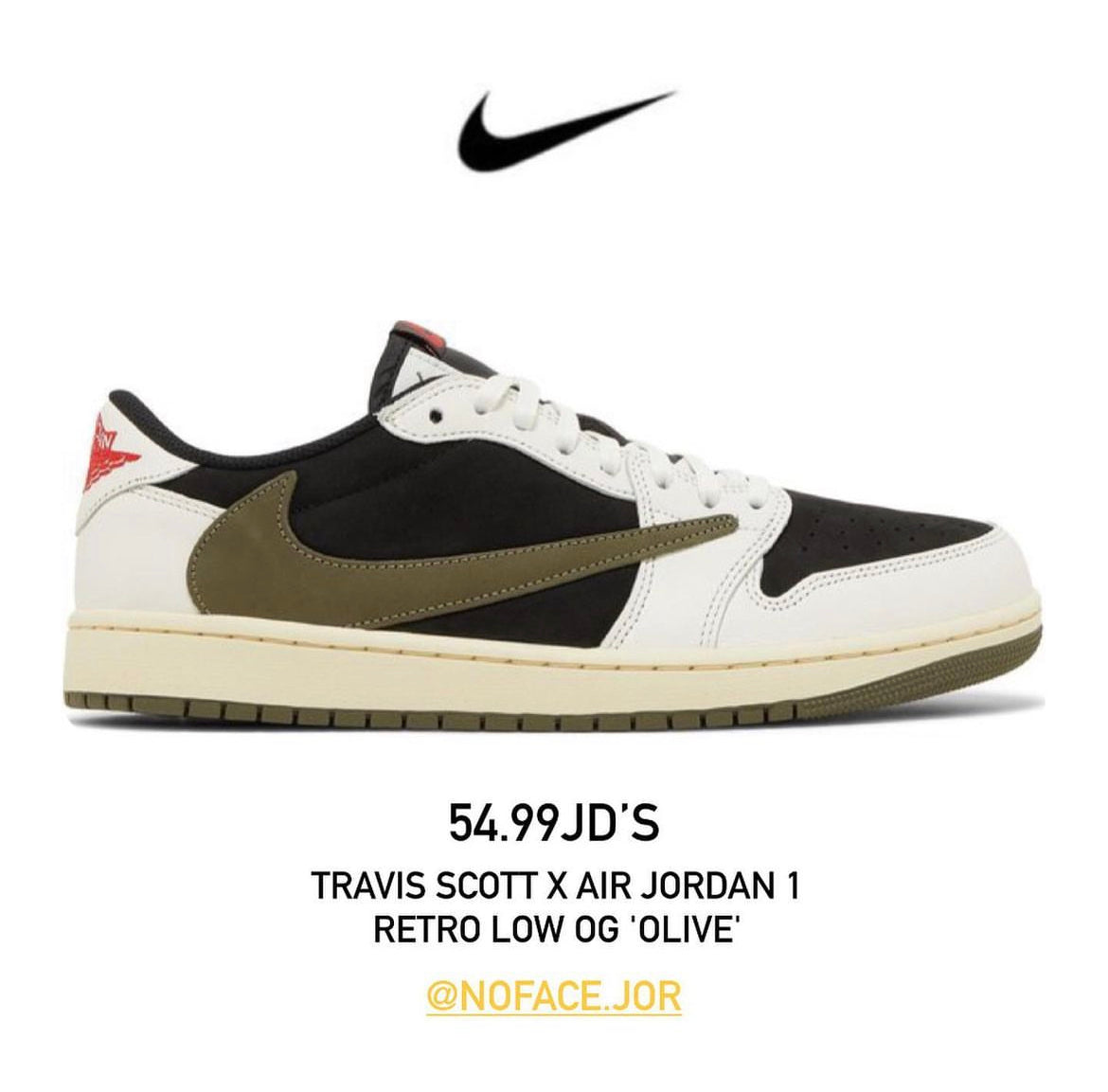 Travis scott X jordan 1 olive