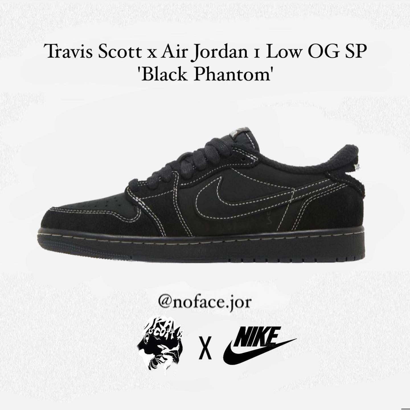 Nike air jordan 1 low black phantom travis scott