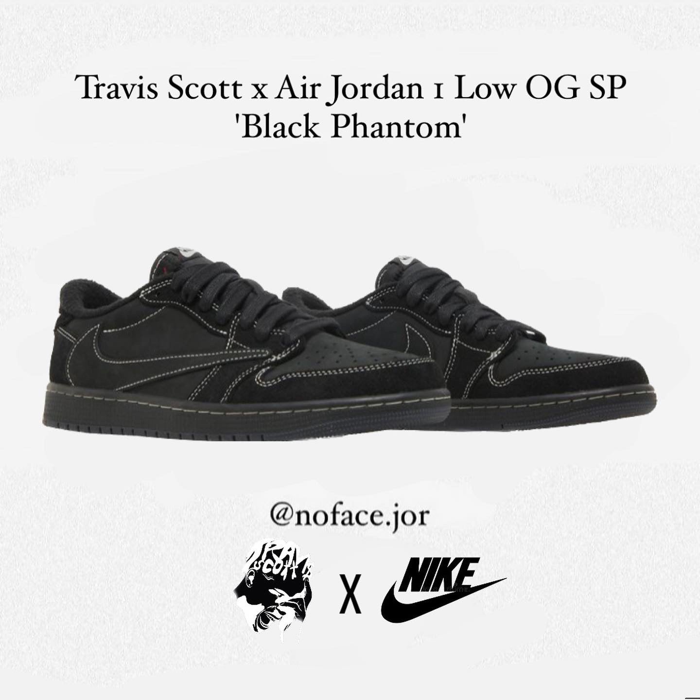 Nike air jordan 1 low black phantom travis scott